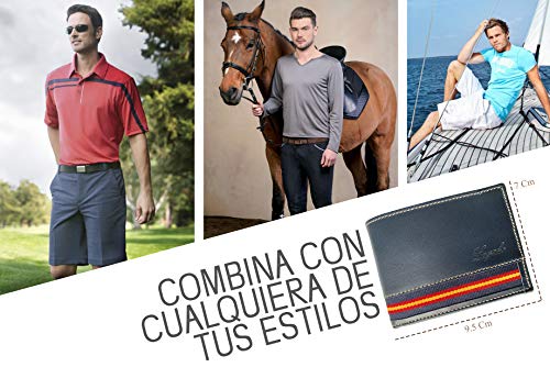 Tarjetero-para-Tarjetas-de-Credito-Tarjetero-Hombre-Pequeno-Piel-LEGADO-Tarjetero-Monedero-Hombre-Pequeno-Bandera-Espana-con-Bloqueo-RFID-y-Regalo-Pulsera-Bandera