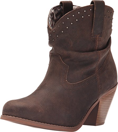 Dingo Lu Lu - Brown Leather Stud Collar Cowboy Bootie - Size: 7.5