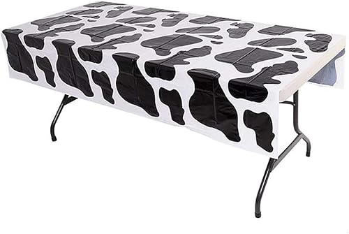 Miniatura 3 de The Dreidel Company Mantel con puntos de vaca de 54 x 72 pulgadas para fiesta temática de animales de granja, fiesta de cumpleaños, mantel de picnic