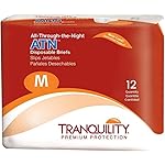 Tranquility Premium ATN Disposable Briefs with Tabs, Overnight Protection Superabsorbent Core for Leak-Free and Full-Fit Comfort, Medium 48ct Case