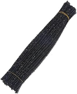 WHUCTM 100 piezas de palitos de torsión que se doblan libremente para hacer uno mismo, adecuados para decoraciones navideñas, palitos con alambre para manualidades y artes de bricolaje, color negro