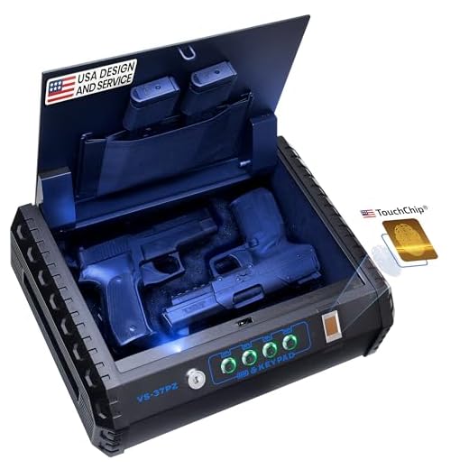 Viking Security Safe VS-37PZ Two Gun Safe with FBI Certified Fingerprint Safe Biometric Safe Sensor & Keypad 2 Handgun Capacity Pistol Safe