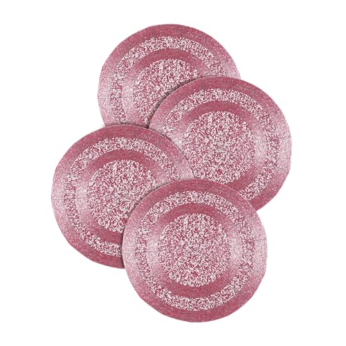 Round Beaded Placemats 13", Red White Multi, Beaded Charger Placemats for Dining Table, Holiday & Easter