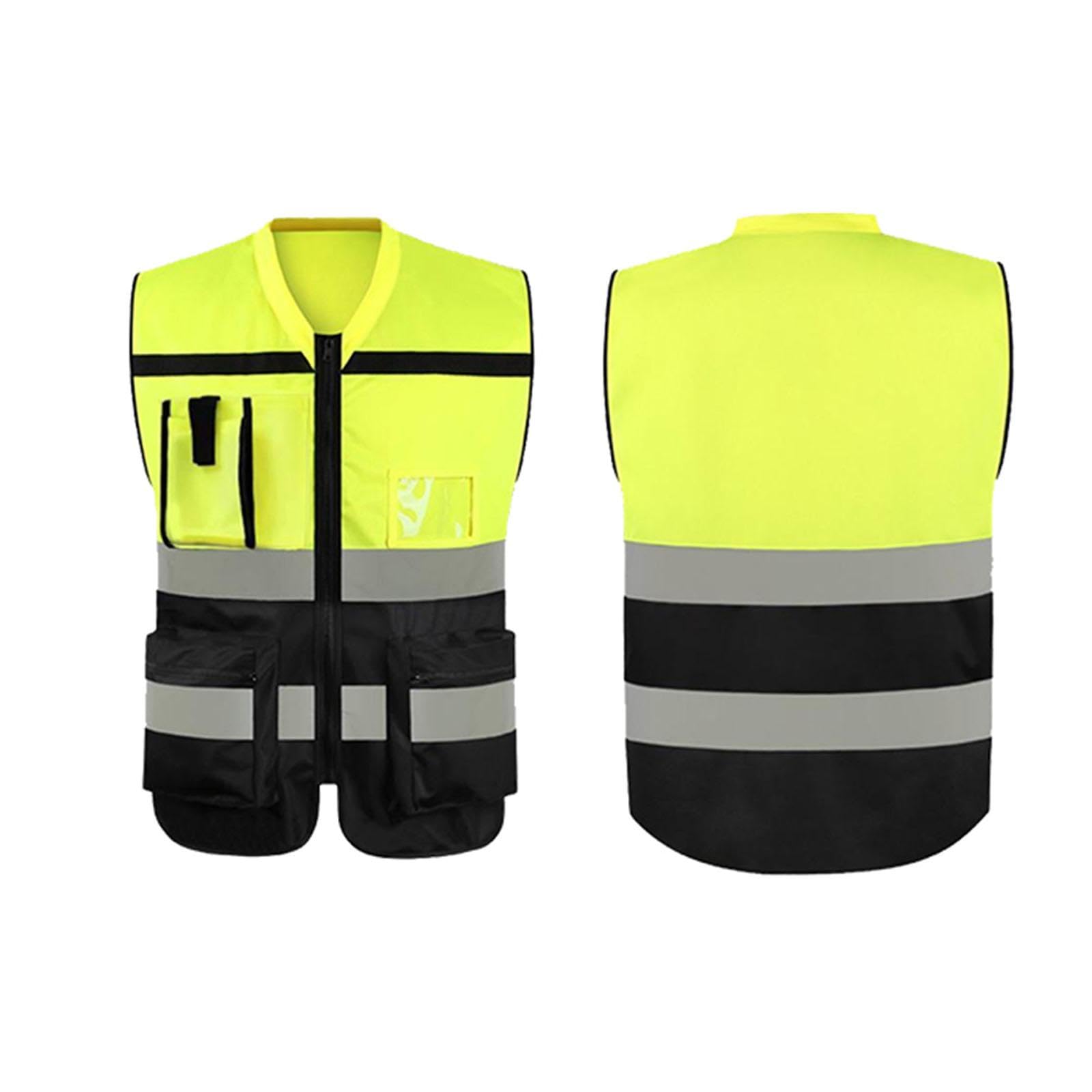 MagiDeal Chaleco reflectante con bolsillos con cremallera, ropa para hombres y mujeres para correr, pasear perros