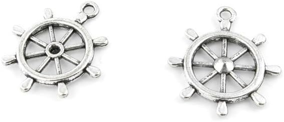 130 Pieces Antique Silver Fashion Jewelry Making Charms Findings RMWC0 Rudder Supplies Craft Vintage Bulk Retro DIY Lots Repair Jewellery