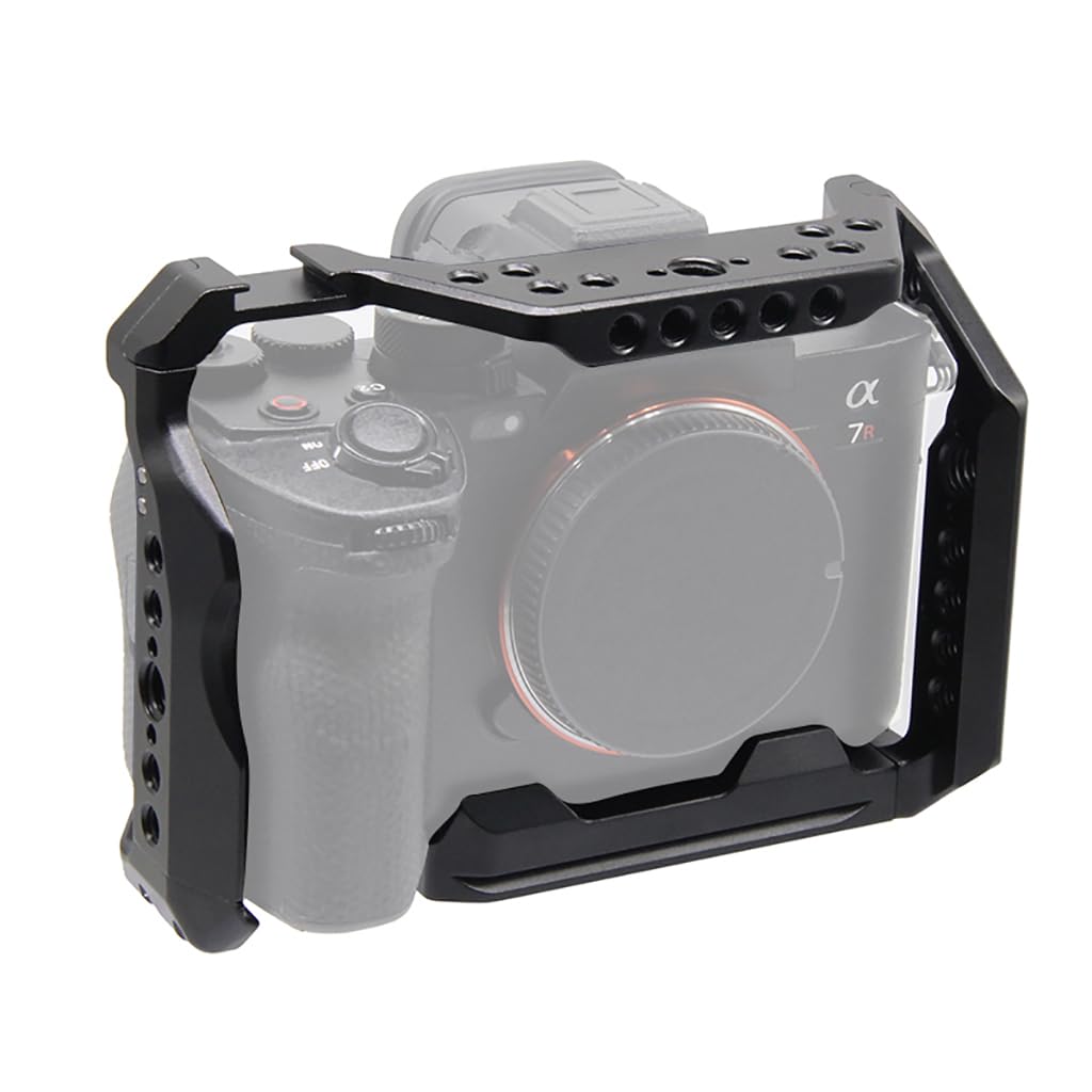 Klatka na aparat, stabilizator aparatu z gwintem 1/4''-20 i otworami pozycjonującymi 3/8''-16 kompatybilny z A7R2/A7S2, A74, A9 III/A1 II Series (kompatybilna z A7R2/A7S2)