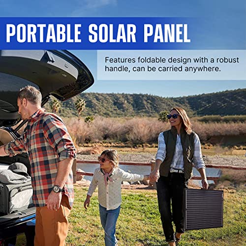 Atem Power 160W Portable Solar Panel - Foldable Solar Suitcase Monocrystalline Lightweight Without Glass, 20A Mppt Controller With Usb Output, Built-In Kickstand For 12V Batteries Rv Camping Power #TOP5