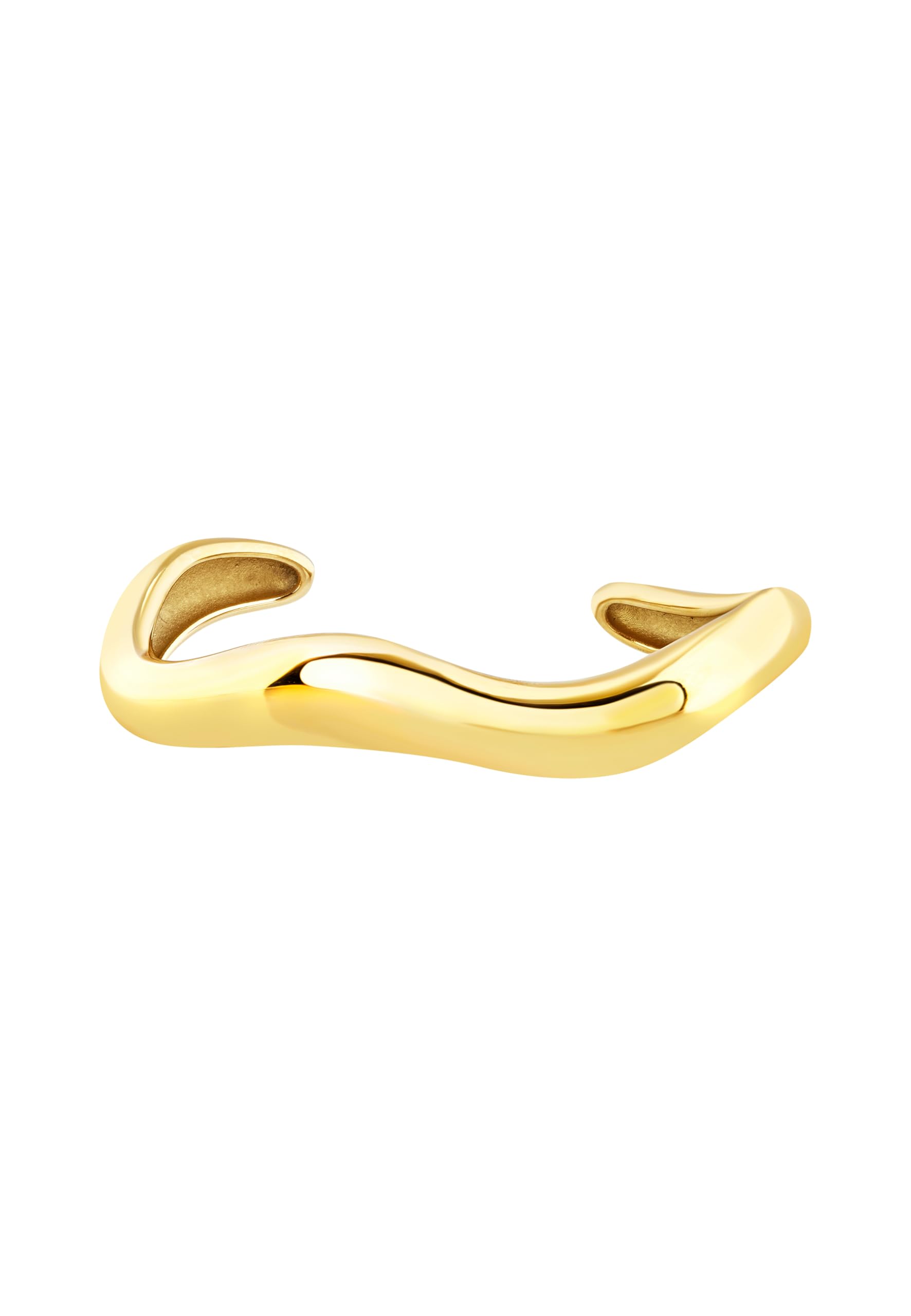 Breil, Collezione Zig Zag, Bracciale Donna, Bangle Rigido in Acciaio Lucido IP Gold, Forma Fluida e Sinuosa, Dimensioni 56 x 47 mm, Circonferenza Interna 16 cm, Idea Regalo Donna