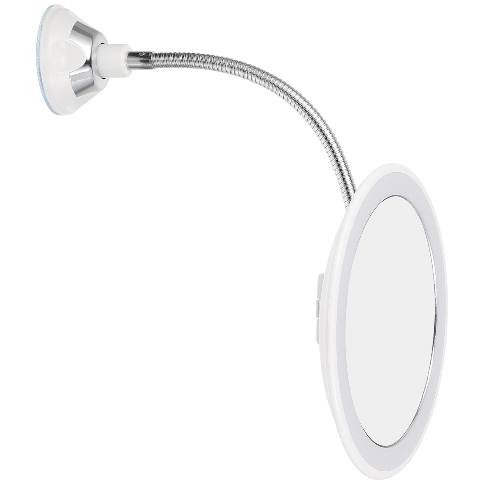 Cabilock LED Schminkspiegel mit 10-facher Vergrößerung Runder Reisespiegel aus Abs und Glas Leichter Tragbarer Kosmetikspiegel 360° Drehbar für Badezimmer und Makeup