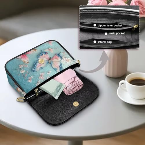 Womens Crossbody Bag with Zipper Leather Cross Body Clutch Purse Shoulder Handbag for Shopping Walking4