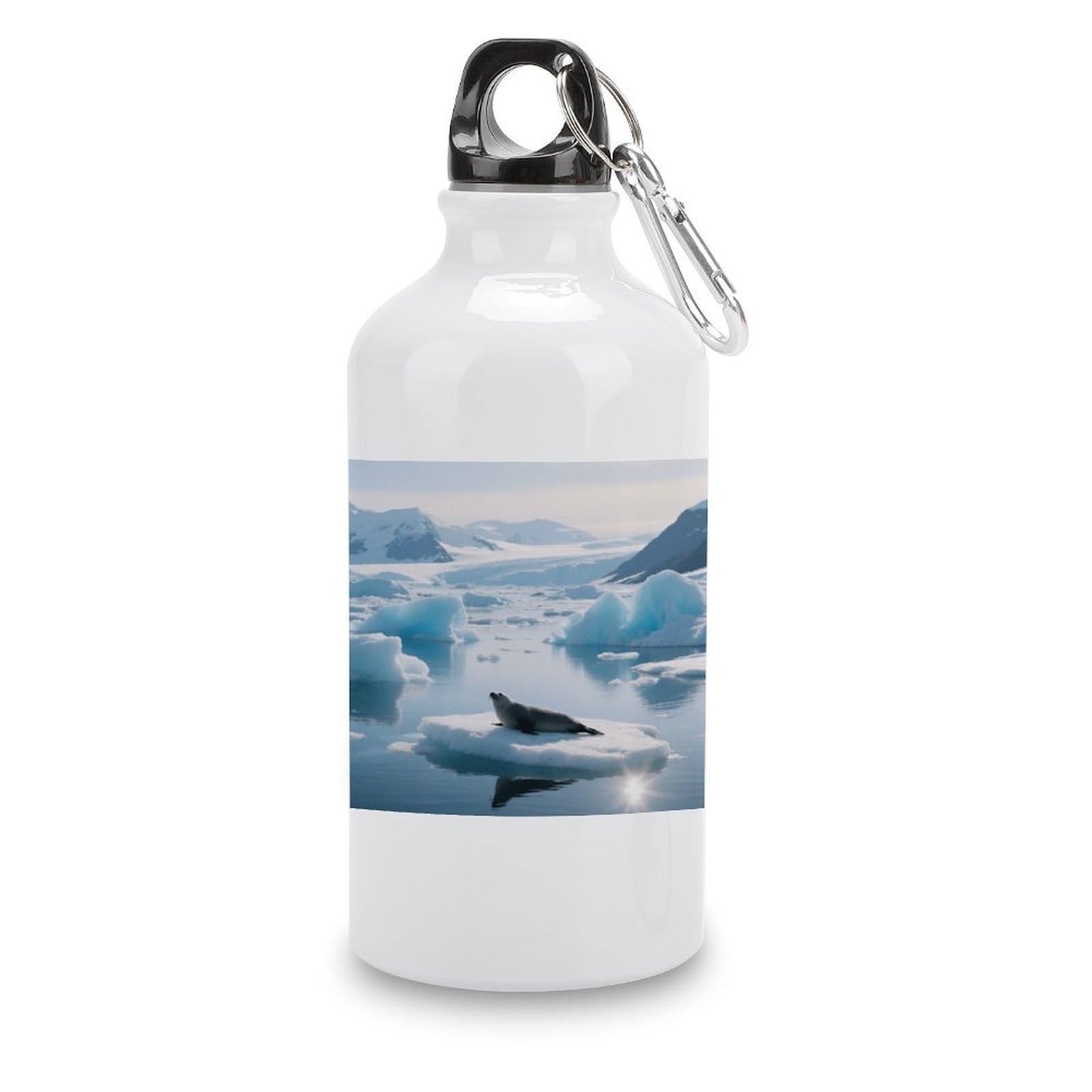 Fekiloot Style Glacier Fjord Iceberg Aluminum Water Bottle Travel Tumbler Reusable Lightweight Outdoor Sports Water Bottles For Gym Sports Camping Hiking Fishing400ml