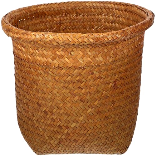 Panier poubelle tressé en rotin naturel Holibanna pour salon