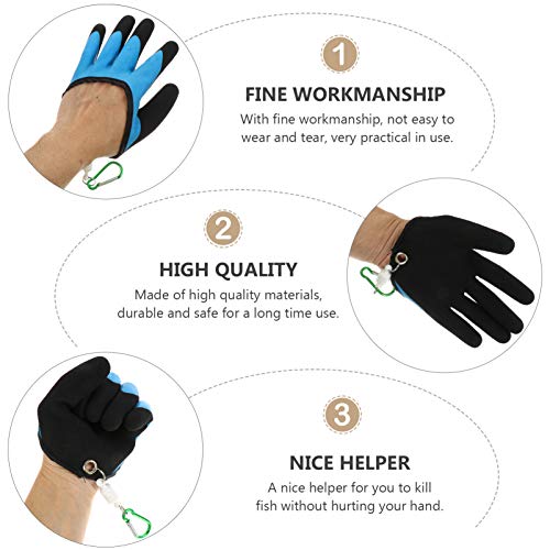 Hemoton Latex Gloves Latex Gloves Fishing Glove With Magnet Professional Fisherman Catch Fish Gloves Cut Puncture Resistant With Magnetic Hooks Left Hand Fishing Gloves Fishing Gloves #TOP5