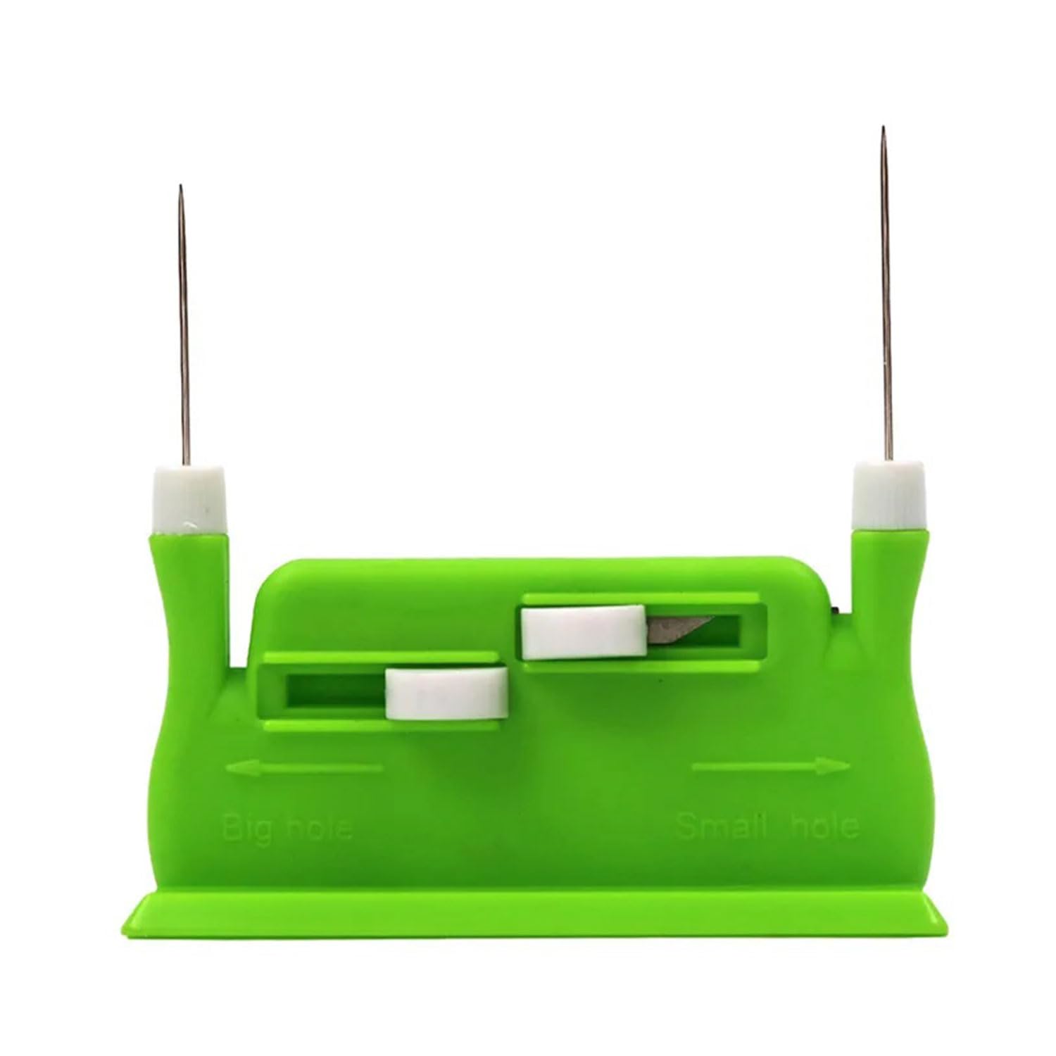 Sewing Needle Threader Automatic Plastic Double Sided Hole Needle Threader Device for Stitch Hem Thread Guide DIY Craft Tool with Small and Big Hole (Green)