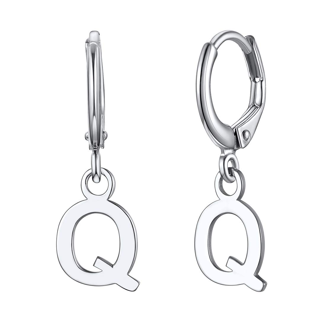 ChicSilverPendientes Aros Argollas de Letras Iniciales para Mujeres Aretes Hipoalergénicos Plata de Ley 925 Abecedario 26 Letras Nombres Joyería Moderna para Cumpleaños