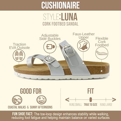 Image of CUSHIONAIRE Women's Luna Cork Footbed Sandal With +Comfort