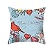 Bcughia Poszewki na poduszki w stylu vintage, niebiesko-czerwona, poliestrowa papuga, trojan, Boże Narodzenie, Nowy Rok, 40 x 40 cm, 1 opakowanie