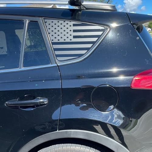 Xinghe For Toyot@ Rav4 2013-2018, Rear Side Window American Flag Decals, Matte Black Usa Flag Decal For Truck Window, Truck Window Decal (For Toyot@ Rav4 2013-2018, Matte Black) #TOP3