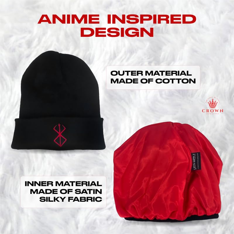 Silky Anime Beanie Hat Winter Caps for Men and Womens Beanies, Cuffed Knit Graphic Beanie, Comfy and Soft Embroidered2
