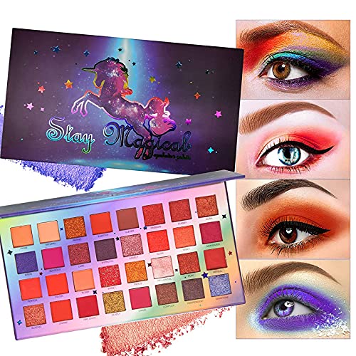 Colorful Eyeshadow Palette 32 Colors,High Pigmented Makeup,Palette Matte And Shimmer Colors Eyeshadow Palette,which are waterproof and sweat-proof Eyeshadow Palette,No fallout the powder and no crease