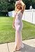 PUXIU Silver V Neck Sequin Long Prom Dress with Slit for Teens Sexy Backless Bodycon Formal Prom Dress Sparkly for Teens 4