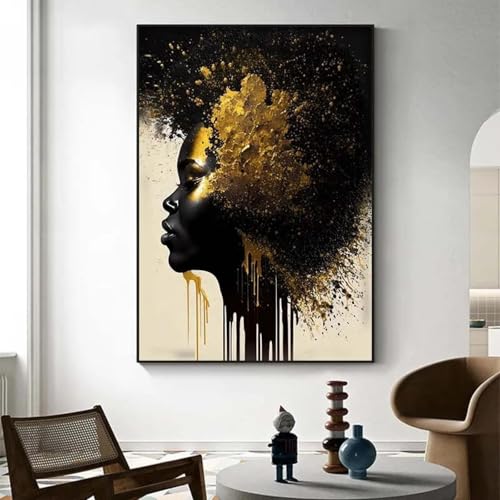 Affiches de femme noire graffitis pour décoration salon moderne