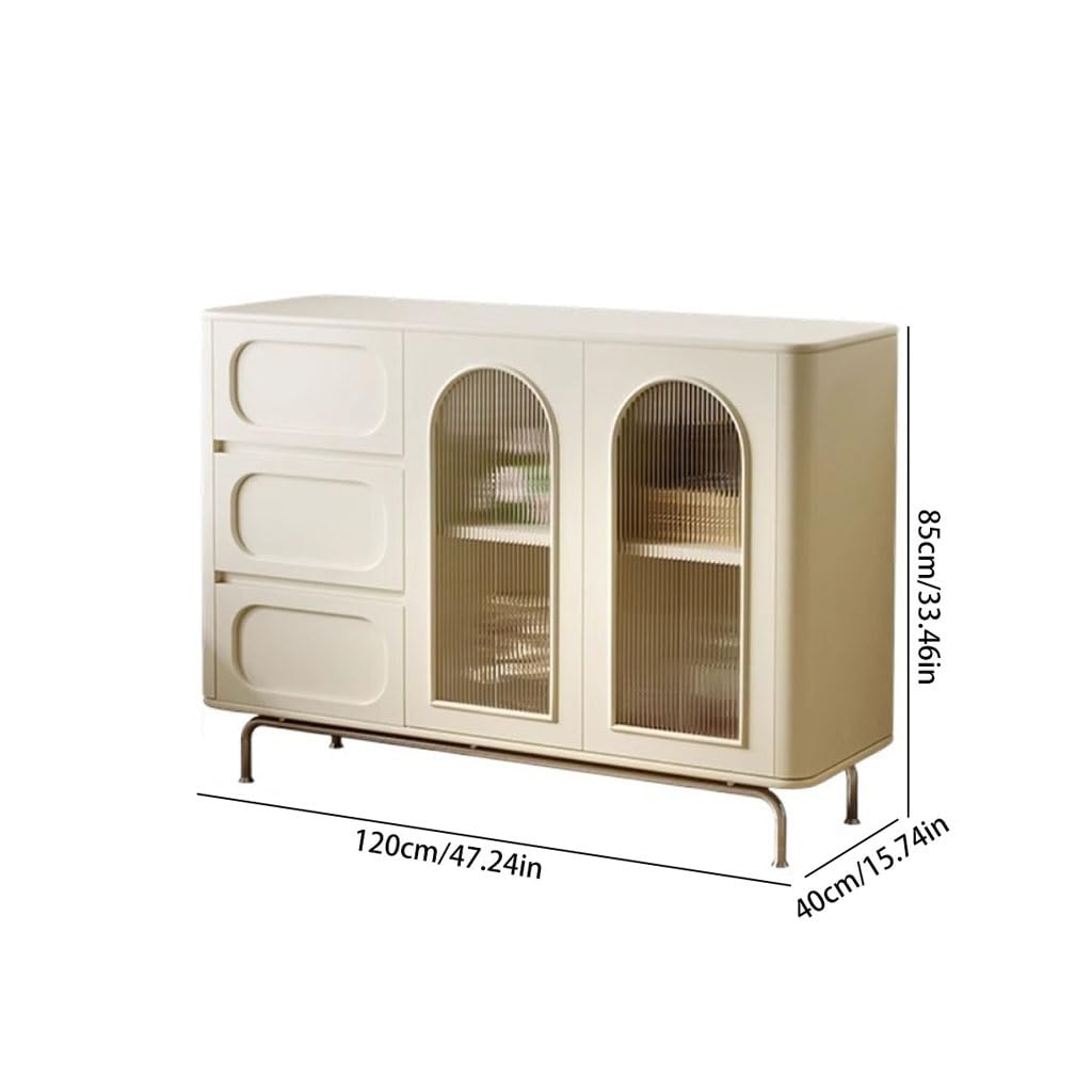 eexbz Side Board Simple Home Small Apartment Sideboard Living Room Cream Style Storage Cabinet Restaurant Kitchen Tableware Cabinet Sideboard Storage Cabinet