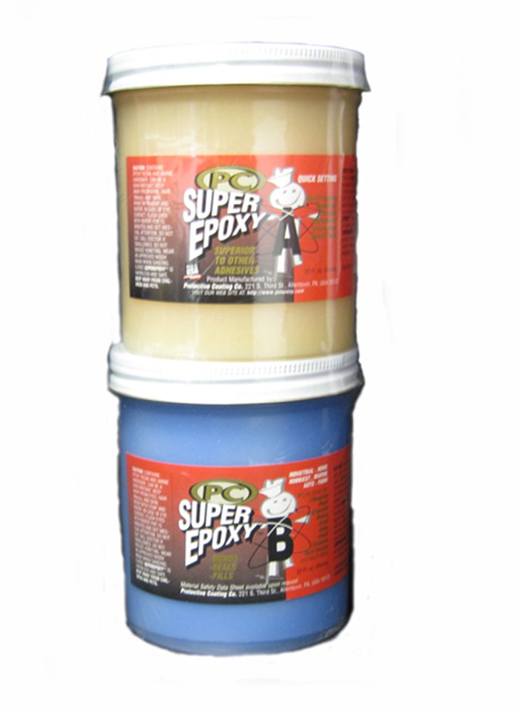 PC Products PC-Super Epoxy Adhesive Paste, Two-Part 32oz in Two Jars, Translucent, 32629