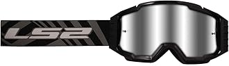 LS2 Helmets Charger Pro Motorcycle OTG Goggle (Black with Silver Iridium Lens)