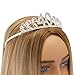 BLUE PANDA 40th Birthday Sash and Tiara for Women's Gift, Forty and Fabulous Party Decorations (Black Satin)