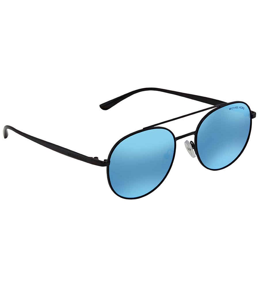 Michael Kors Lon Mk1021 Sungl1125 53 Black Frame Aqua Mirror