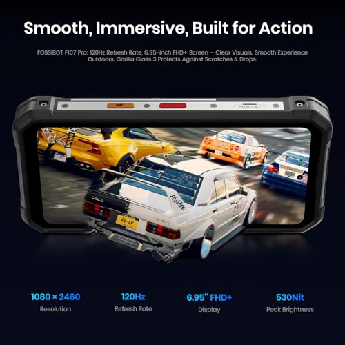 Image of FOSSIBOT F107 Pro 5G Rugged Phone Unlocked, 200-megapixel 4K Ultra-high-Definition Camera, 30GB + 512GB Storage Smartphone, 28000mAh Battery Phone, Android 15,6.95 inch 120Hz Display Waterproof Phones