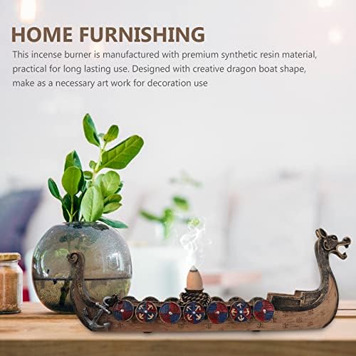 Miniatura 7 de STARROP Quemador de incienso para varillas de incienso tallado a mano adornos de incensario