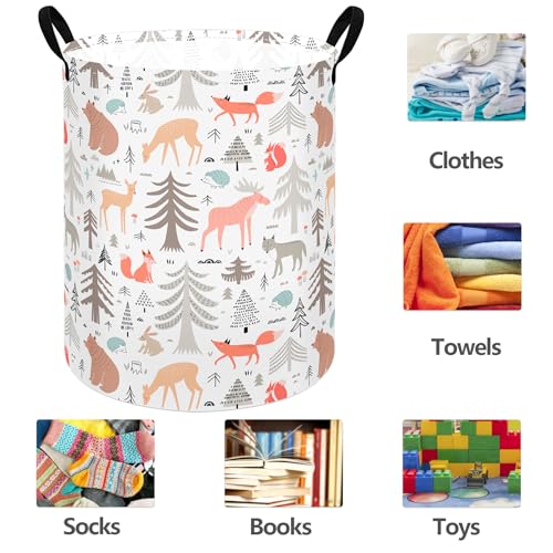 Image of Kids Laundry Storage Hamper Toys Nursery Bin with Handles | Gift Laundry Basket ,Storage Basket for Kids Room Bedroom Decor
