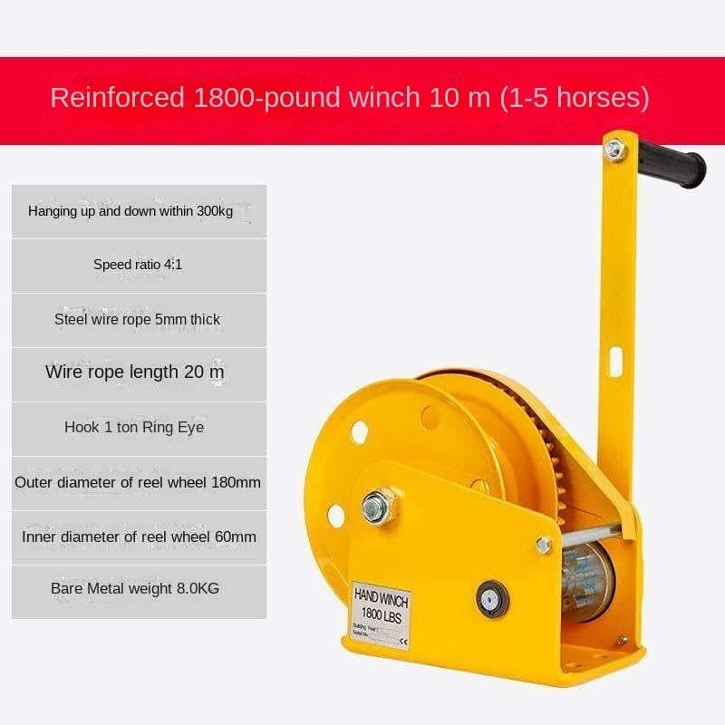 icVantA Air Conditioning Outdoor Unit Hoist Bracket + Hand Winch, Lift Specialized Tool for 3HP/5 HP (Size : 3HP Shelf+Self-Lock Winch 20m) (Only 1800 lb Winch 10m)