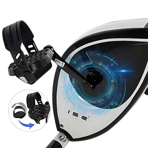 ISE Bicicleta estática plegable Cardio Training Fitness 8 niveles de resistencia magnética pantalla LCD Entrenamiento con sensor de frecuencia cardiaca, SY-810L - Imagen 6