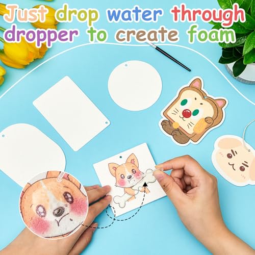 Humyoun 20 peças de papel de textura de espuma mágica, 4 formas, papel de pintura de textura de espu