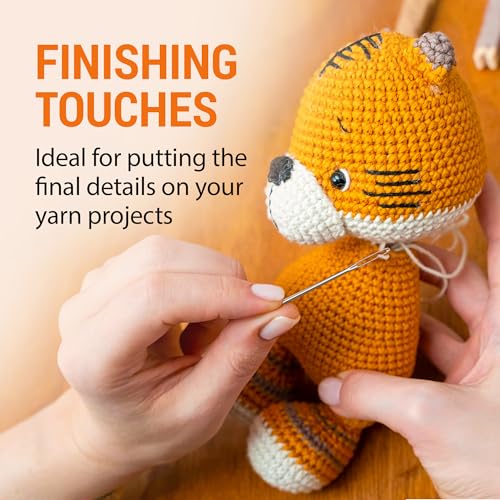 Image of VONEEDL Large Eye Blunt Tapestry Needles (Pack of 60) - 6 Sizes with 6 Storage Tubes - Perfect for Darning, Embroidery, Cross-Stitching, Needlepoint, Crafting, Knitting, Weaving, and DIY