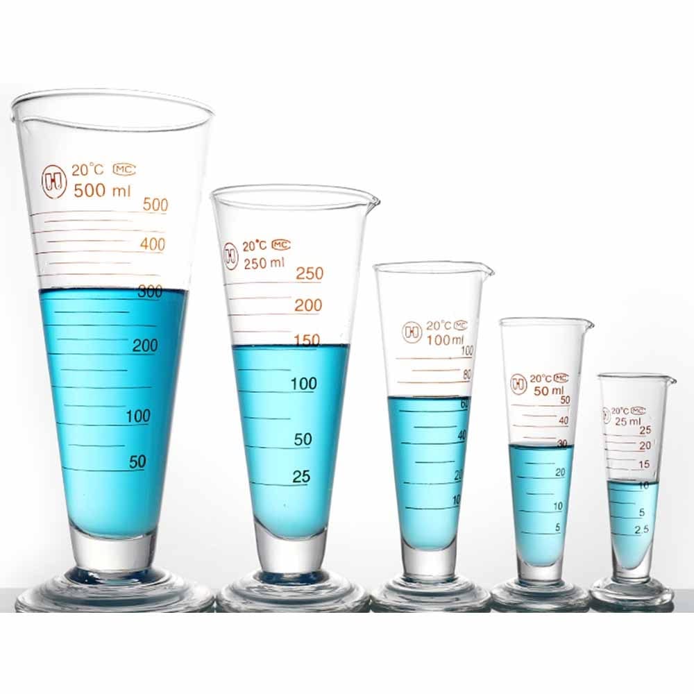 Labor-Messbecher, 1 Stück Weithalsglas, Konischer Becher, Flüssigkeitsspender, Zylinder, Experimentierwerkzeug For Die Schulwissenschaft, 5–2000 Ml (Color : 2000ML)