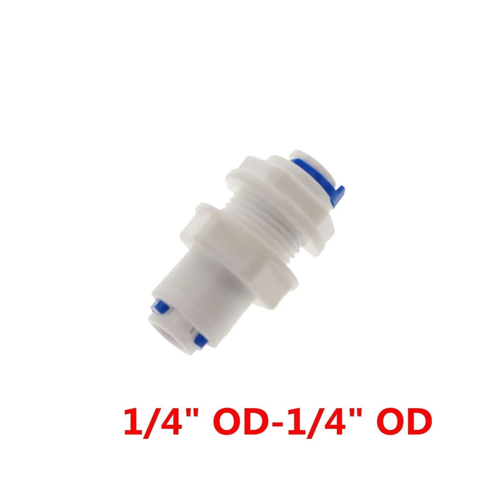 Tubo de 1/4" diámetro Exterior, Conector rápido mamparo Central, conexión Macho BSP 3/8" for Filtro Agua ósmosis inversa Acuario