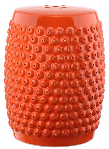 Safavieh Stella Glazed Ceramic Garden Stool Orange