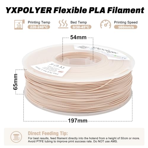 Image of YXPOLYER Flexible PLA Filament Food Safe 92A Flex PLA 3D Printing Filament