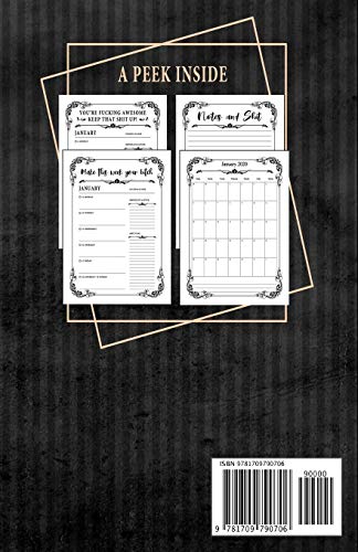 2020 Sweary Planner: Cream Floral Badass Bitches Get Shit Done 5.5 x 8.5 Purse Planner - Daily, Weekly, And Monthly Planner With Weekly Motivational Sweary Sayings For Women