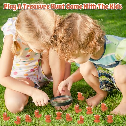 Image of 50 Pcs Highland Cow Ducks Toy Figures, Mini Cow Resin Ducks Bulk, Tiny Cows Figurine Dress up Duck Toy for Party Favors (Highland Cow)