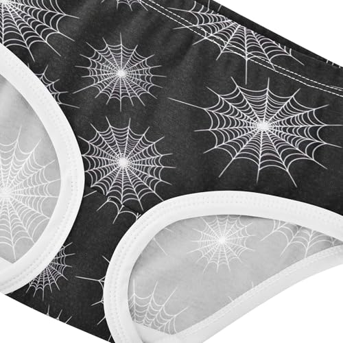 Aesthetic Girls Underwear Toddler 2t Cotton Panties for Girl White Spiderweb Black Halloween Briefs Underpants4