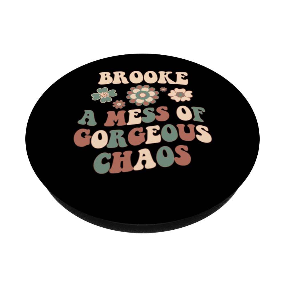 BROOKE Personalized Name Shirt BROOKE First Name PopSockets Swappable PopGrip, Black - Image 2