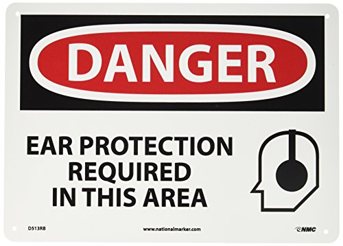 Panneau danger protection auditive obligatoire 35,6x25,4 cm en plastique rigide haute visibilité