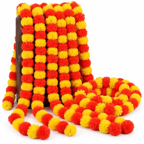 Best Artificial Flower Garlands: Festive Floral Decor 53 HOME BUY Artificial Marigold Flowers Garland, Multicolour