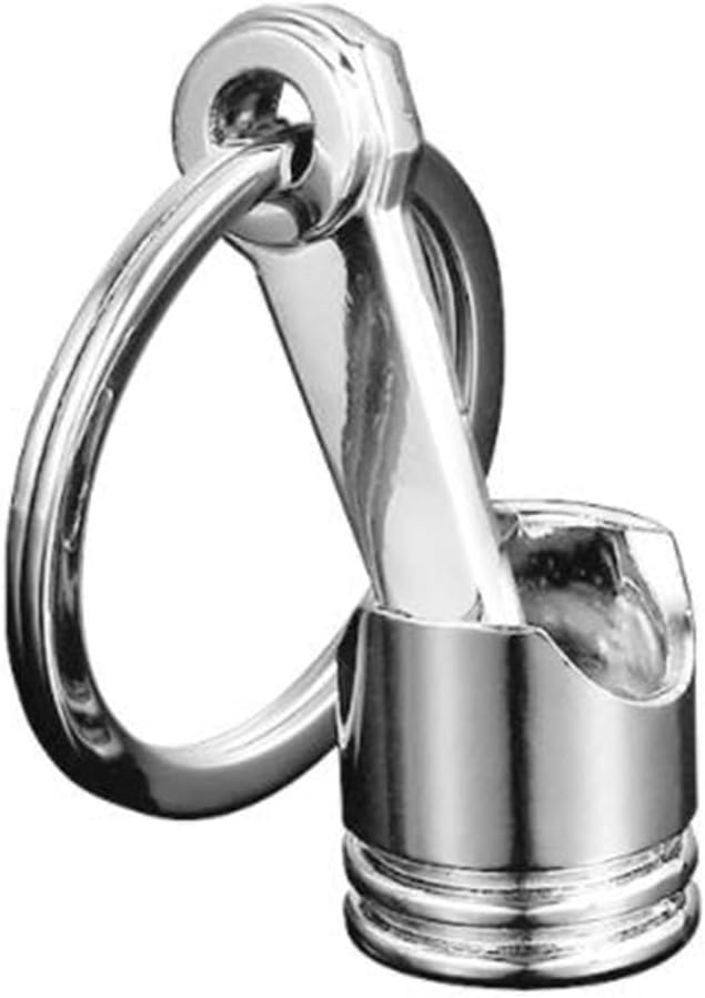 YEHJDSMD Car Piston Keychain - Engine Silver Plated Metal Keyring Alloy Gift