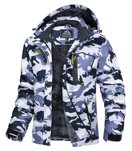 Magcomsen Women Snow Jackets Waterproof Insulated Ski Jackets Ladies Warm Winter Raincoats Thick Thermal Coats Grey Camo cover